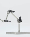 Pro Grade Stop Motion Rig With 500g Payload, Heavy Duty Stainless Steel Helping Hand, Soldering Station Stand, Flexible Foldable Joints With CNC Machined Balls For Smooth Puppet Rigging In Stop Motion Animation. stainless steel frame on base