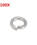 M3 304 Stainless Steel O Ring And Lock Washer Kit with 100 pcs of split lock washers for cars, trucks, and industrial equipment