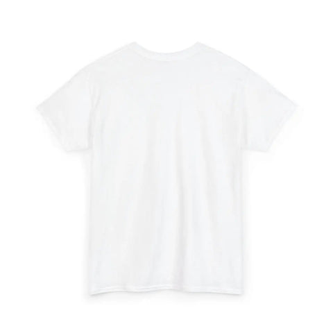 Back view of Outrigger Canoe Sunset Molokai Hawaii Tee Unisex Heavy Cotton Shirt White Size Large With Relaxed Fit And Smooth Seamless Body