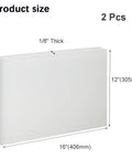 White HDPE Sheet Pack Of 2 Twelve By Sixteen Inch One Eighth Inch Thick For Machining And DIY Builds product image with dimensions