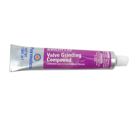 Tube of Valve Grinding Compound 3 oz white for valve seating and lapping, water mixes to form a paste, removes burrs and corrosion