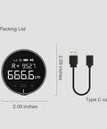 Digital Tape Measure With LCD Display And Rechargeable Battery, 324 Feet Range, Compact Smart Ruler with Type C cable