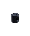 Close-up of a black M6 slotted barrel nut from the 20 Pcs M6 Barrel Nuts Cross Dowels Slotted Nuts Replacement Hardware Kit For Cribs And Flat Furniture Black M6x10mmx11mm Durable DIY Friendly Fasteners