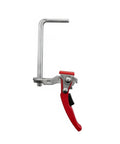 Quick-Action Ratchet Track Clamp For Guide Rails, Heavy Duty Workbench Fixture In Chrome Vanadium Steel side view