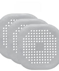3 Pack 5.5 Inch Silicone Drain Covers With Strong Suction Bases Flat Square Hair Catchers For Showers And Kitchen Sinks Reusable Gray Strainers