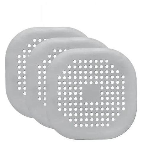 3 Pack 5.5 Inch Silicone Drain Covers With Strong Suction Bases Flat Square Hair Catchers For Showers And Kitchen Sinks Reusable Gray Strainers