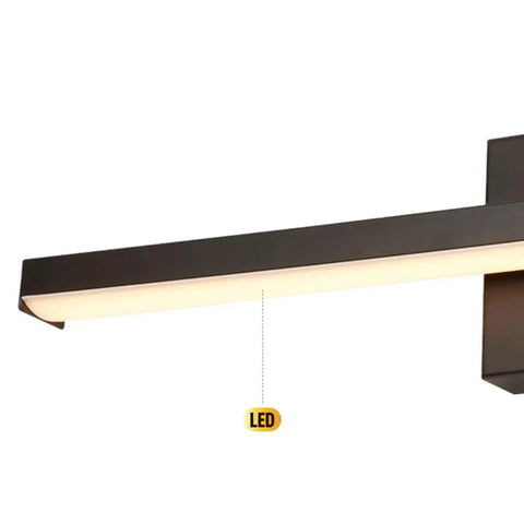 Side view of Edinburgh 2 Light LED Integrated Dimmable Wall Sconce Vanity Light With Brass Finish and Frosted Acrylic Shades 19W 1200 Lumens