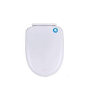 D Shaped Toilet Seat With Soft Close Lid And Quick Release Hinges For No Sweat Cleanup Slick Top Hardware heavy duty plastic build, top view.