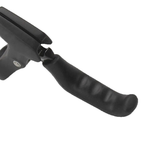 Black silicone gel bicycle brake lever sleeve on a handle, showcasing non-slip grip texture. Two Pairs Silicone Gel Bicycle Brake Lever Sleeves Anti Slip Grip Covers For Road And Mountain Bikes Slip On Design Lightweight Waterproof Protection That Keeps Grips Solid And Reduces Finger Strain.