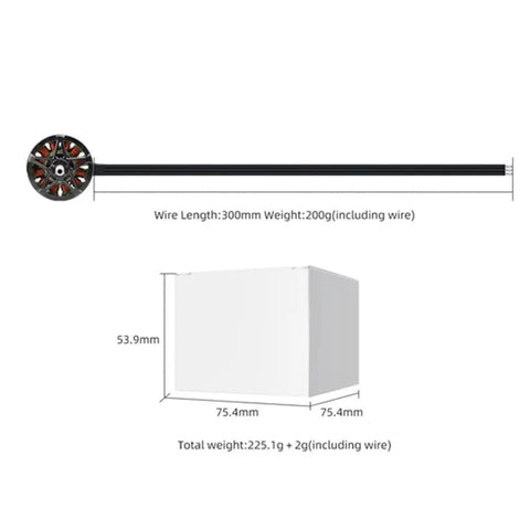 4215 400KV Brushless Motor with 300mm wiring for FPV Racing Drones, dimensions with nut and gasket shown for freestyle flight