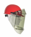 Profile view of 12 Cal Arc Flash Face Shield and Hard Cap Kit for Electricians TCG Series, featuring Canadian hard cap.