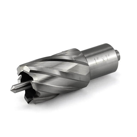 Annular cutter, 1-inch cutting diameter, Weldon shank, HSS bit for magnetic drill press