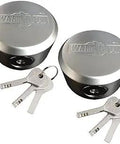 Beefy Hidden Shackle Puck Lock For Maximum Security, Heavy Duty Steel, Corrosion Resistant, Keyed Alike Pack Of 2 with keys