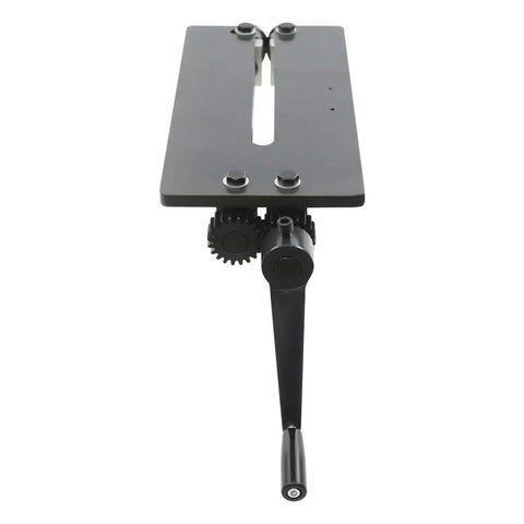 Front view of Bead Roller For Sheet Metal With 12 Inch Capacity Hand Crank Beading Tool 6 Dies Pro Grade Metal Fabrication Gear.
