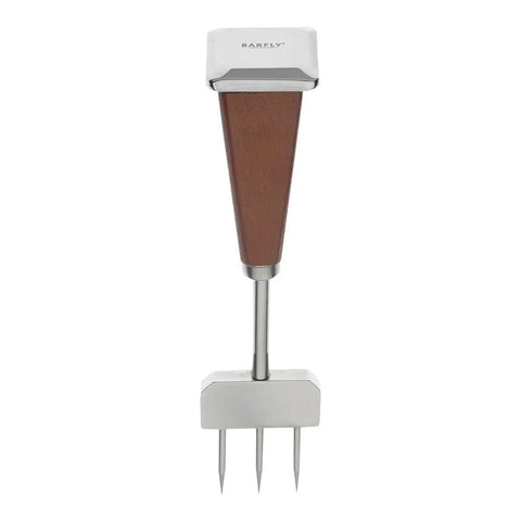Heavy Duty Ice Pick Chipper With Stainless Steel Head And Natural Wood Handle For Breaking Up Ice, Crafting Ice Balls, And Elevating Your Home Bar Game With Precision And Style, shown vertically