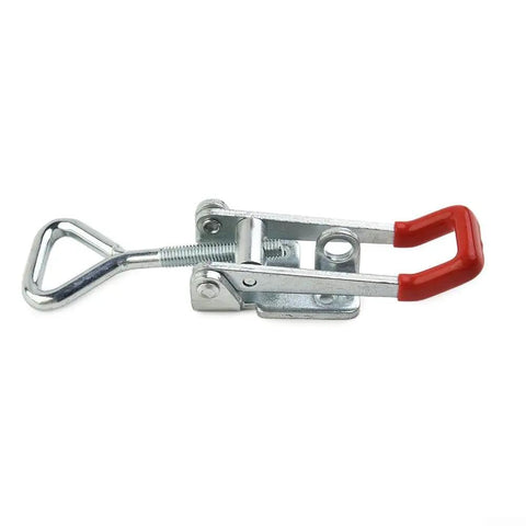 Heavy Duty Galvanized Toggle Latch Handle With 100 Kilogram Clamp Force For Secure Cabinets Tool Chests And Transport Cases Featuring Thick 2mm Steel Build For Maximum Hold And Tough Everyday Use Without Ripping Open, red handle