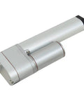 12 Volt Potentiometer Feedback Mini Linear Electric Actuator With 6 Inch Stroke And 35 Pound Load Capacity, compact metal design.