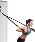 Heavy Duty Adjustable Resistance Band Wall Anchor With Dual Steel Rails And Smooth Glide Carriages For Instant Home Gym Rig Setup Quick Install Mounting Kit No Bands Included with user demonstrating exercise.