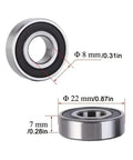 608-2RS Deep Groove Ball Bearing 24 Pack ABEC 5 C3 Precision Industrial Grade dimensions 8x22x7mm