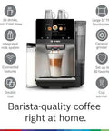 Double Cup Barista Style Home Fully Automatic Coffee Machine With 36 Drink Presets And Touchscreen Controls, front view