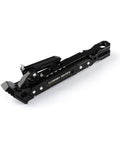 Height Adjustable CNC Aluminum Motorcycle Kickstand Side Stand For Electric Scooters Dirt Bikes And Mini Pit Bikes With Anti Slip Foot And Ride Ready Mounting, black aluminum, side view