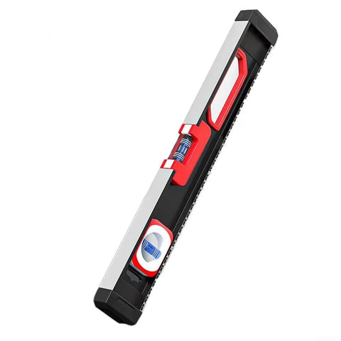 High Precision Aluminum Alloy Level with Exposed Magnets, showing strong magnets and measurement features, in sleek design.