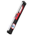 High Precision Aluminum Alloy Level with Exposed Magnets showing side view with bright red details and strong exposed magnets.