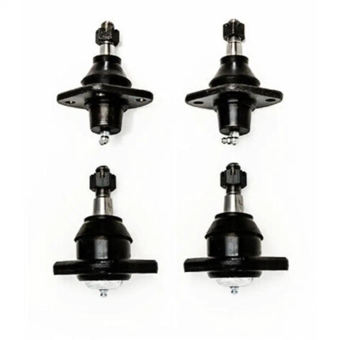 Black front steering tie rod ends, part of Built Tough Street Legal Front Steering Tie Rod And Suspension Complete Kit, for 1961-1965 Continental.