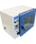 Intbuying 1 Point 9 Cubic Foot Vacuum Drying Oven With Lcd Screen and Micro Computer Control, beige and blue, front view with open door.
