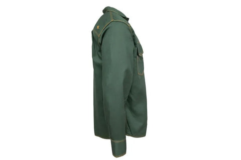 Grind-Ready Lightweight Western Style Welding Shirt With Triple-Stitched Durability, Relaxed Fit, Army Green, XL side view