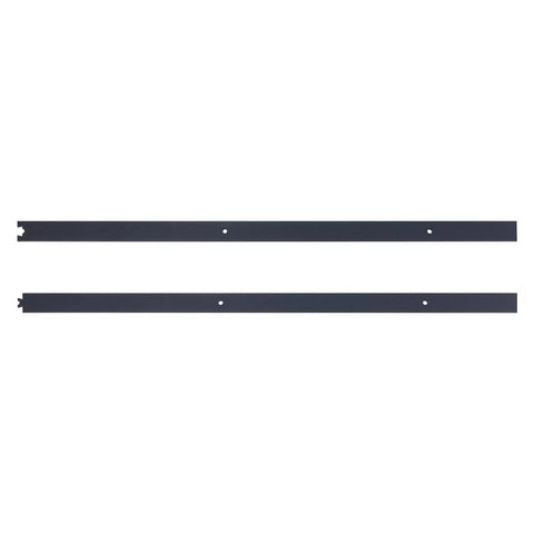 Upgrade Your Digs With This 6.6 Ft Black Sliding Barn Door Hardware Kit two metal rail sections designed for smooth gliding motion.