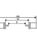 Technical diagram of Copper Bonded Seal Washer Set dimensions including OD, ID, F, and H for M6 to M24 oil lines.