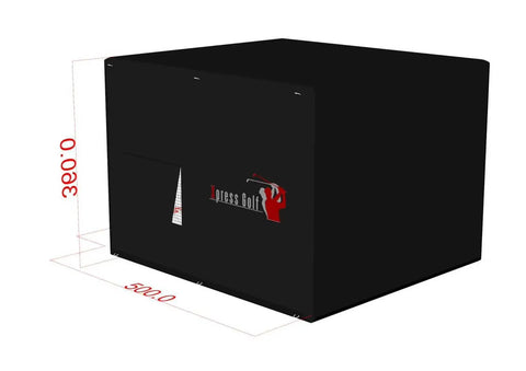 Spacious Portable Inflatable Golf Simulator Enclosure Matte Black For Indoor And Outdoor Practice Built For Serious Golfers 15W X 12H X 16.5D Ft, side view