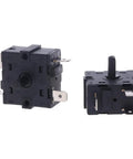 Durable Room Heater Rotary Switch Selector For 250V 16A Heating Units With 3 Pin And 5 Pin Options. Front and side view.