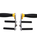 Heavy Duty Sheetrock Carrier Tool For Drywall Lifting And Tile Handling with Adjustable Angled Grip Handle and sturdy alloy steel grips.