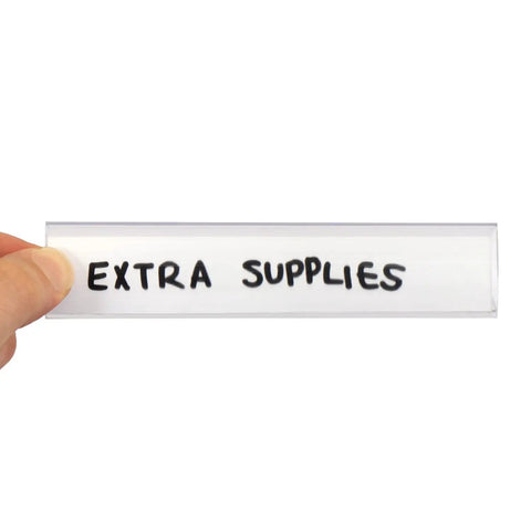 Slick Clear Plastic Shelf Clip Label Holders Fits One Inch Thick Racks No Sweat Installation Perfect For Warehouse Storage And Retail Inventory Management Pack Of Ten