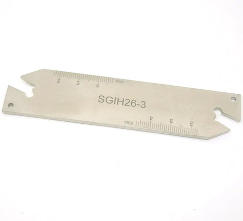 Close-up of 3mm Part Off Blade Grooving Cut Off Plate Tool For GTN3 Inserts Gray Pro Grade Automotive Cutting Tool Built For Precision