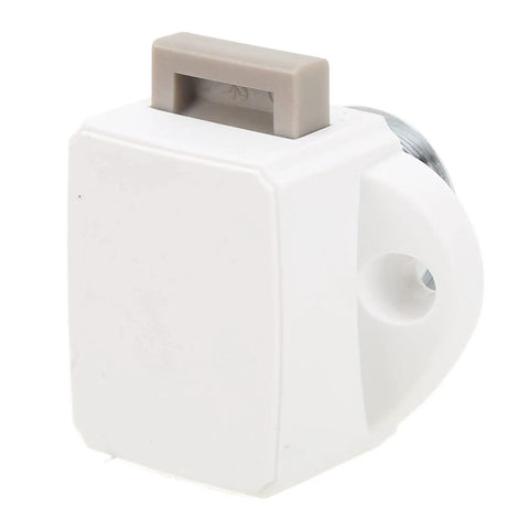 White Push Button Latch Set for Cabinets and Drawers, Zinc Alloy Keyless Cupboard Locks Pack of 5, fits 14 to 16mm door thickness