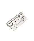 Close-up of a single hinge from Stainless Steel Folding Butt Hinges 10 Pack For Doors Cabinets And Furniture Heavy Duty Silver Tone.