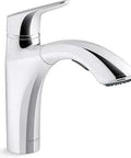 Rival Single Handle Pull Out Kitchen Sink Faucet With High Arch Swing Spout 1.5 GPM Two Function Sprayhead Polished Chrome