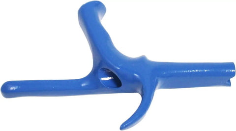 Blue insulated pistol grip replacement for foil and epee with anatomical left hand design, Visconti style aluminum grip, size M.