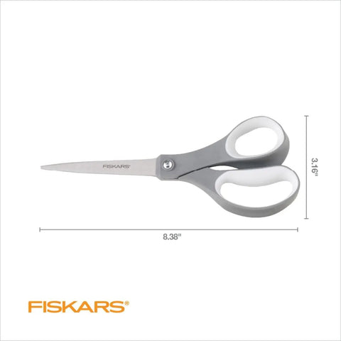 Workhorse All Purpose Scissors With SoftGrip Ergonomic Handles And Hardened Stainless Steel Blades For Sharp Precise Cuts
