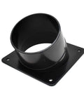 Heavy Duty 4 Inch Abs Dust Port Connector For Band Saw And Jointer With Four Pre Drilled Mounting Holes, black plastic with flange.
