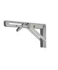 Heavy Duty Stainless Steel Folding Shelf Brackets Set - Collapsible Wall Mount L-Table Hinges 12 Inch, Side View