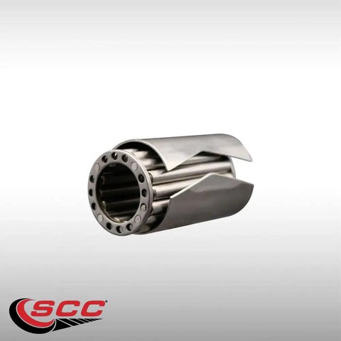 Heavy Duty Stainless Steel Roller Bearing With Split Outer Race For Industrial Caster Wheels Replacement Sleeve, close-up view of the bearing.