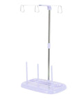 Top Tier 15 Bobbin Thread Stand For Sewing Machines, Rock Solid Embroidery Spool Holder in purple, durable and compact design.