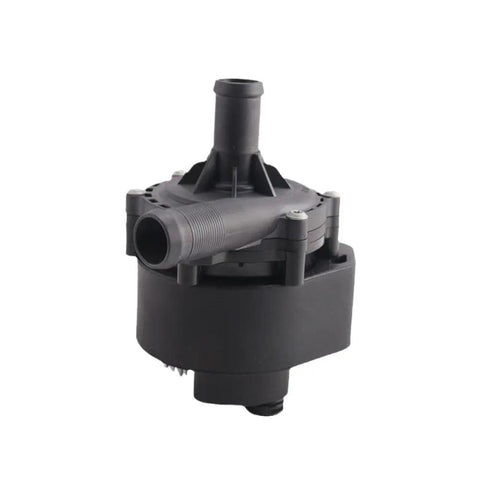 High Flow Auto Electrical Water Pump 106747300H Direct Swap Replacement For Model S Cooling Assembly, black plastic pump side view.