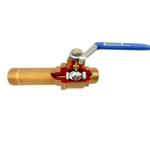 Brass three quarter inch water heater drain valve full port no fuss install and rapid sediment flush extends heater life reduces noise