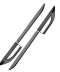 Glossy Side Fender Vents Trim Covers For Tesla Cybertruck Premium Black Paint Shield, sleek design showcasing durable material and angled cuts.