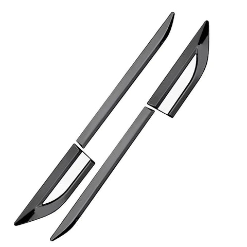 Glossy Side Fender Vents Trim Covers For Tesla Cybertruck Premium Black Paint Shield, sleek design showcasing durable material and angled cuts.
